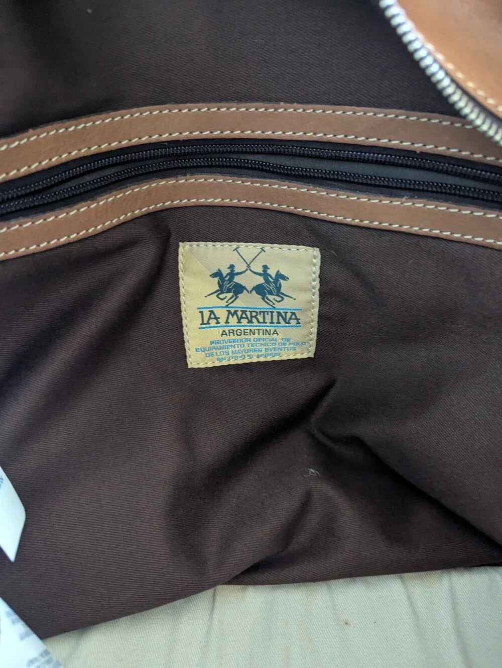 Vintage La Martina Argentina Leather Weekender Duffle Bag